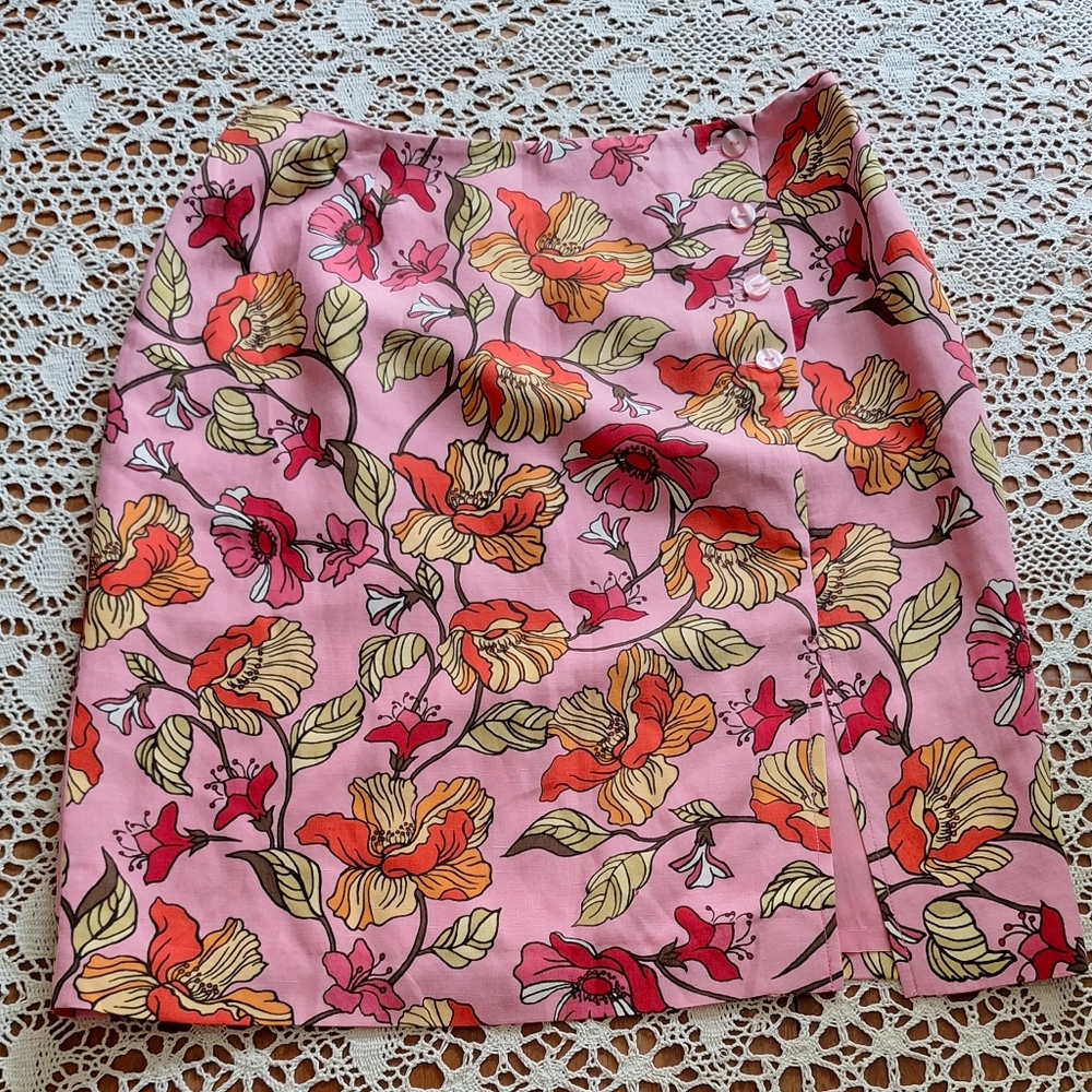 Grace Elements Pink and Orange Mini Pencil Skirt Resort Wear
